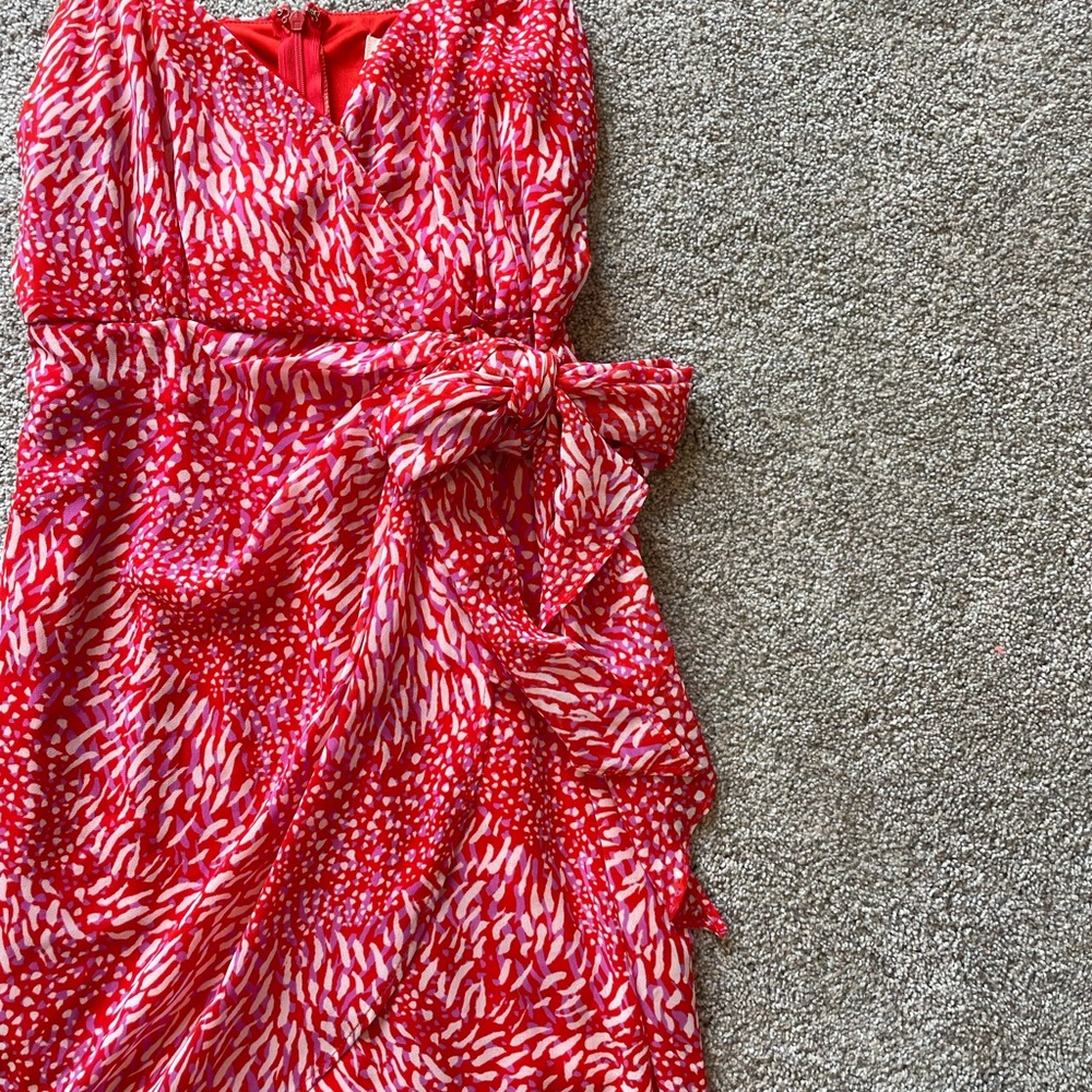 Womens Lush Elegant Red Patterned Mini Dress- Siz… - image 2